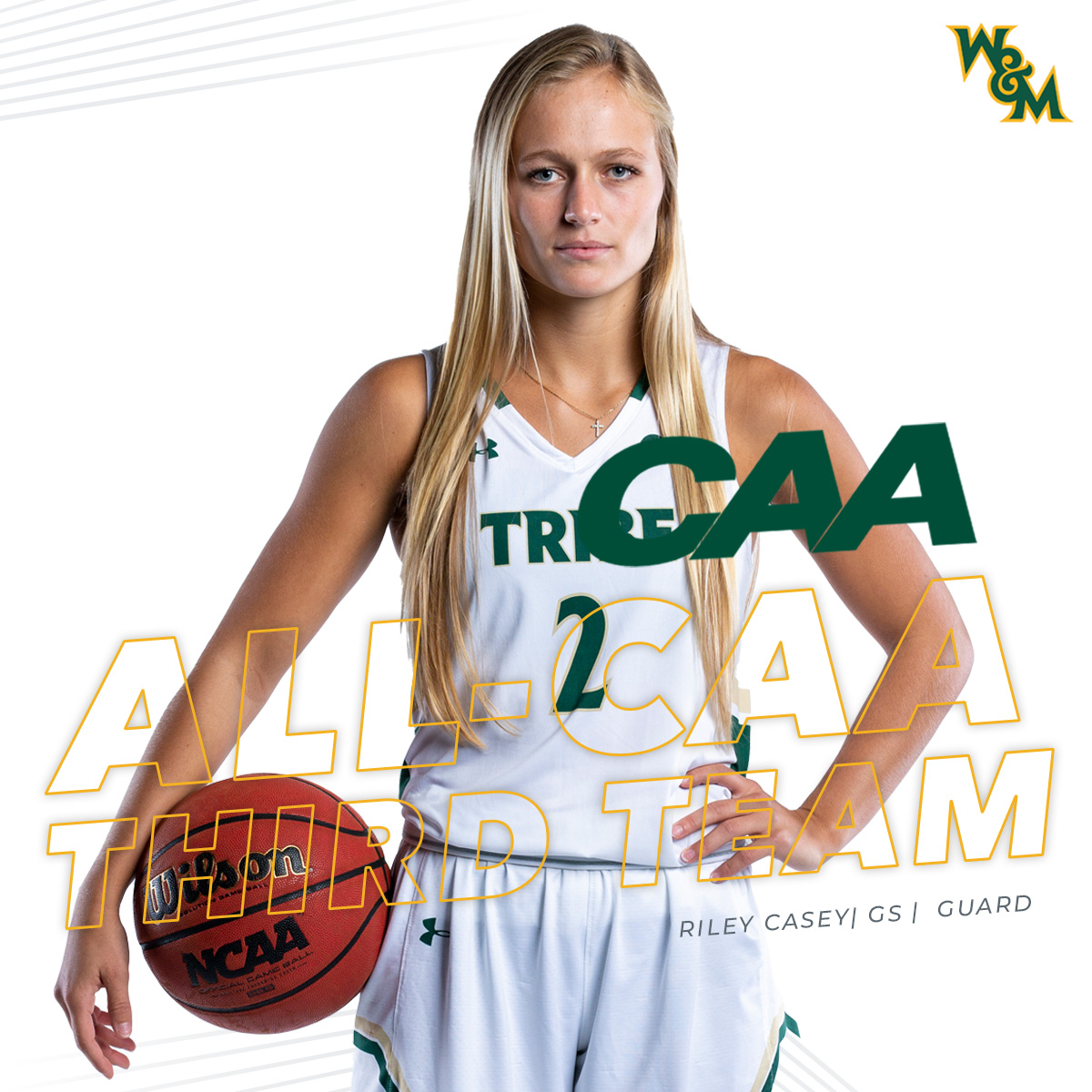 WMTribeWBB's tweet photo. Let's keep it going! Congratulations💛💚

𝗖𝗔𝗔 𝗔𝗹𝗹-𝗧𝗵𝗶𝗿𝗱 𝗧𝗲𝗮𝗺
🏅Riley Casey 
🏅Sydney Wagner

📰 https://t.co/1VIH5LEmNc

#GoTribe
#MarchOnTribe https://t.co/yoOKLTPt6p