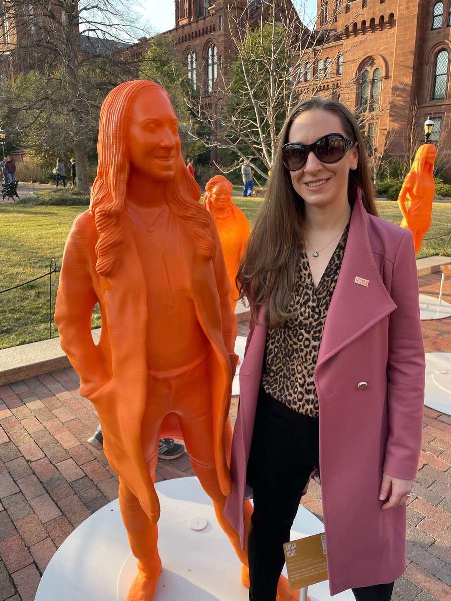 LawMcGill's tweet photo. We're very excited to learn that you can currently find our 2006 BCL/LLB grad @erikakurt on the @smithsonian lawn! She is one of 120 #IfThenSheCan ambassadors whose life-size 3D-printed statue is displayed to celebrate women in STEM #IWD2022 #BeyondCDH #McGill24 @DeanLeckey https://t.co/aGIGScvEYF
