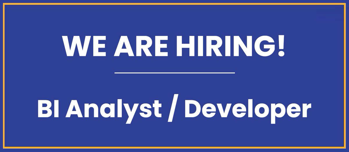 CBE_EPoS's tweet image. - WE ARE HIRING -

BI Analyst / Developer

The Ideal Candidate must have a minimum of 1-2 years experience in building and developing Power BI reports &amp;amp; dashboards as per business needs

Find out more here - cbe.ie/job_post/cbe-a…

#hiring #developer #growth #powerbi #analyst