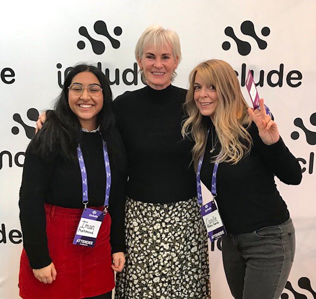 JudyMurray's tweet photo. Met up with Carole and Iman at @includesummit today. They are @SheRallies activators who have taken their level 1 coaching awards and set up starter tennis sessions for women from diverse backgrounds in Birmingham. @the_lta @cnorman21 @LeylaOgan77 https://t.co/65GFUFiemN