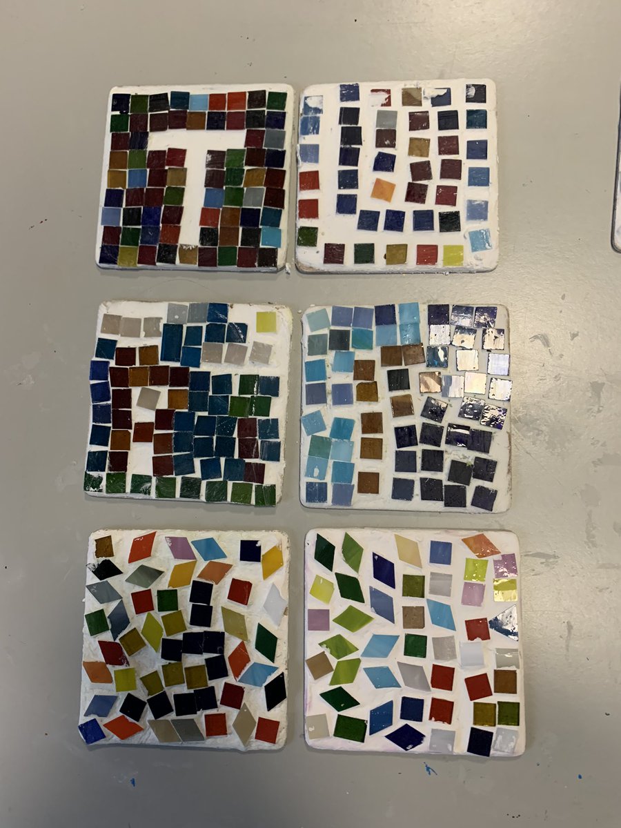 Mrscooneystvin's tweet photo. So proud of Art enrichment today for working so hard on their mosaic coasters and mugs. Can’t wait to have a cup of tea next week. Shout out to Miss Burns for her amazing painting of a flamingo. We all want one! @StVincentsL12 @louisecrawfordI @lydiaveach_ https://t.co/dFrSp1XiyR