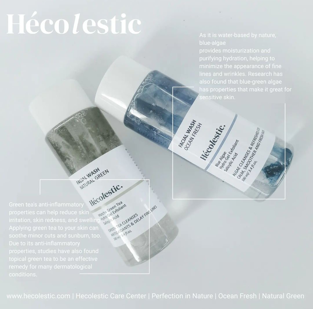hecolestic's tweet photo. FACIAL WASH BY @hecolestic

What is the difference?
BLUE ALGAE:
As it is water-based by nature, 
blue-green algae provides moisturization and 
purifying hydration, 
GREEN TEA:
Green tea's anti-inflammatory properties can help reduce skin irritation, skin redness, and swelling https://t.co/mxjdHq9yIs