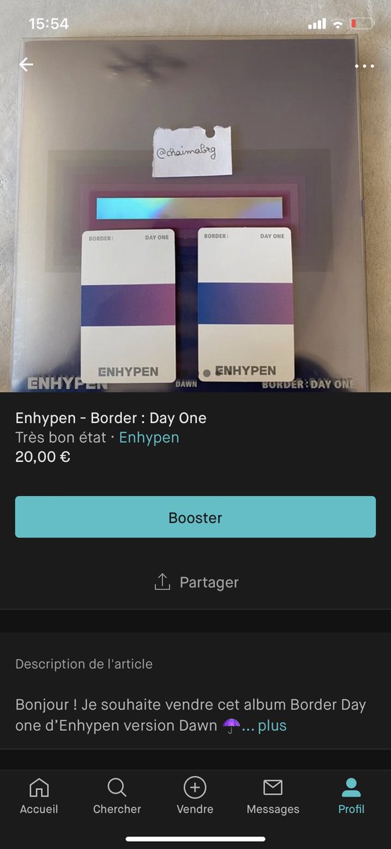 Chaima_brg's tweet photo. Coucou ! :) Je vends mes albums de différents groupes {ateez, enhypen, the boyz, bts, monstax et astro} sur vinted si ça vous intéresse 💞 Ils sont neufs et complets AVEC photocards
Mon vinted : chaimabrg
https://t.co/5aHrCiuxXe

‼️RT SVP‼️ (suite en com) https://t.co/9Pf1DH9Y3V