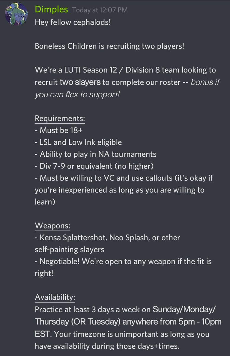 ika_empire's tweet photo. Important Boneless announcement! 👀

We're recruiting! Feel free to share and retweet! https://t.co/MwHv9TuPtT