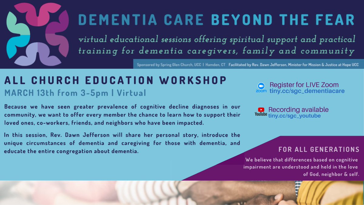 dnjefferson's tweet photo. Join me on 3/13 @ 3pm to begin our Dementia Care: Beyond the Fear Series. If you know someone dealing with dementia care, please join us or share the link.  
Register for Zoom: https://t.co/Al8V0GPlzZ
Information about the series: https://t.co/PScvOBDis9 https://t.co/VVmVZHPVfB