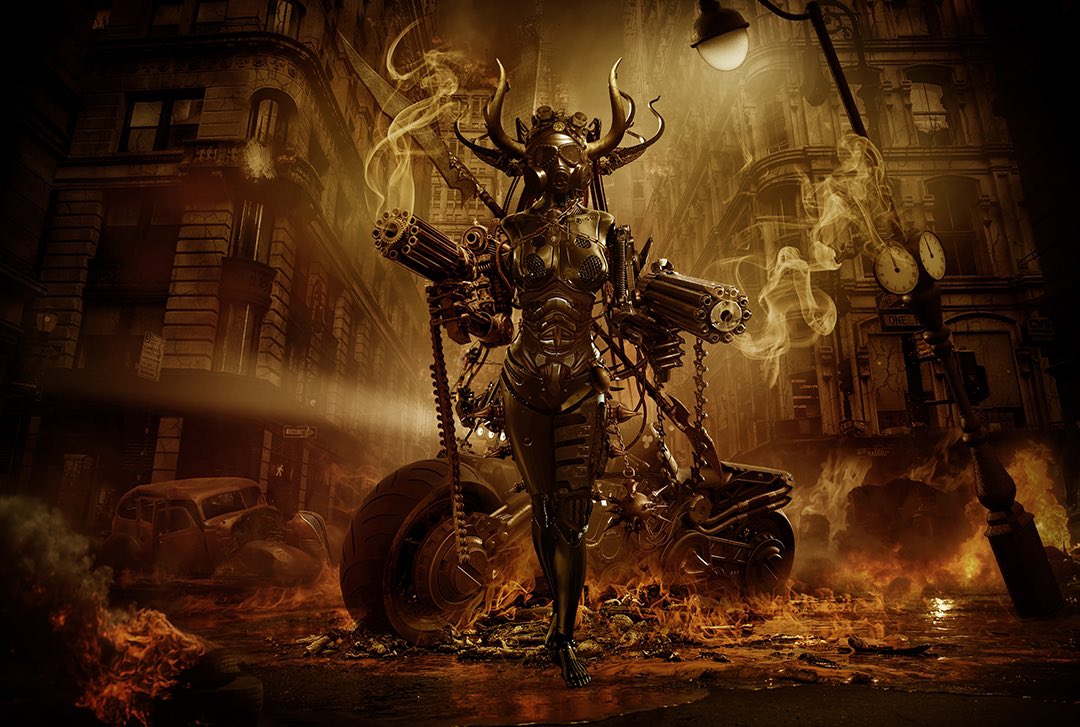 stonenexus1's tweet photo. ‘Lady Of The Night’ Just taking care of business… #darkartwork #darkartist #darkart #dieselpunk #apocalypseart #satan #darkartistries #darkfantasy #darkfantasyart #giger #hrgiger #gothart #gothangel 
Instagram - @ stonenexus 
Official Stonenexus shop - https://t.co/67cicA2b3m https://t.co/OJxcWRsjNV