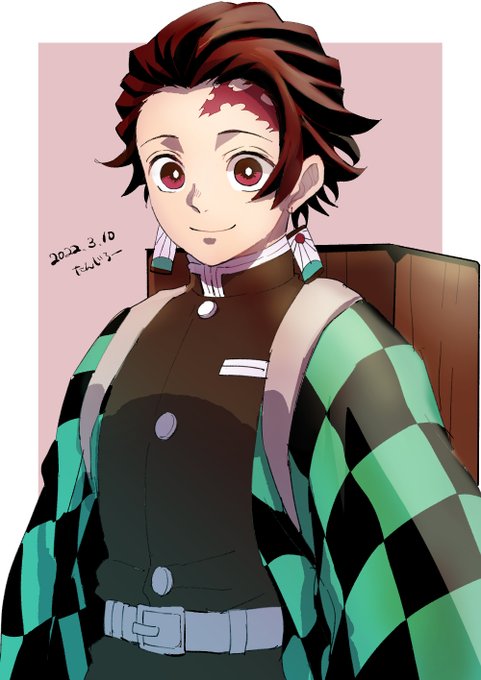 あんこ餅さんがTwitterに投稿した竈門炭治郎(鬼滅の刃)のイラスト。