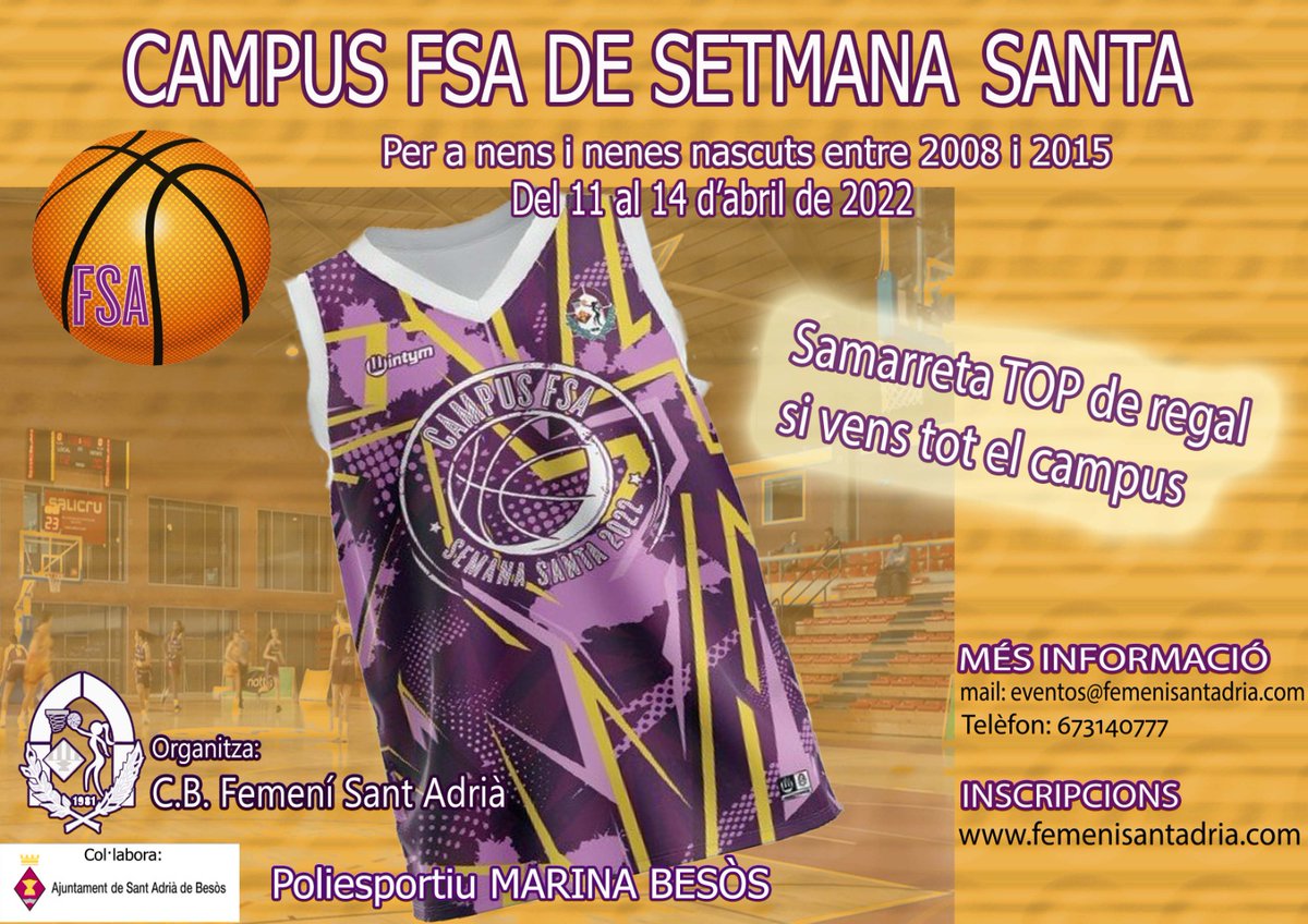 🏀⛹🏼‍♀️ 🅲🅰🅼🅿🆄🆂 🅿🅰🆂🅲🆄🅰 ⛹🏼‍♀️🏀

👉 Entrenaments dirigits pels nostres entrenadors

👉 Tallers especialitzats en tir, bot....

😉...i, de regal, te'n portes aquesta samarreta super molona!