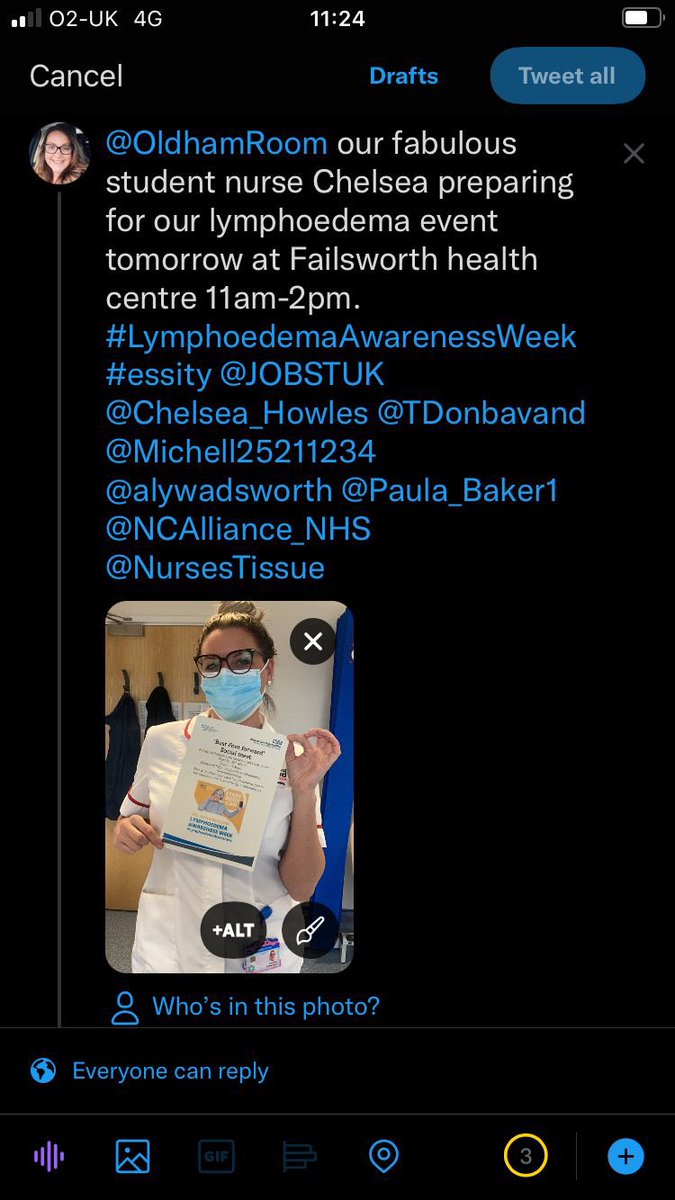 OldhamRoom's tweet photo. our fabulous student Chelsea is preparing for @OldhamRoom Lymphoedema awareness social event tomorrow at Failsworth Health Centre 11-1.30pm. For a general natter, some exercises and even a massage #lymphoedemaAwarenessweek @NursesTissue @Chelsea_Howles @zoeleanne111 @OldhamCO_NHS https://t.co/rPuMNV4umL