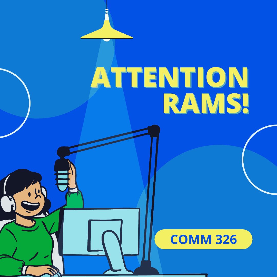 WSHC_Radio's tweet photo. ATTENTION RAMS: have you ever wanted to have your own radio show? Got an idea that you think would sound great on the air? Check out Comm 326- Radio Practicum, for hands on experience in our radio station! https://t.co/D17Cc5mvSa