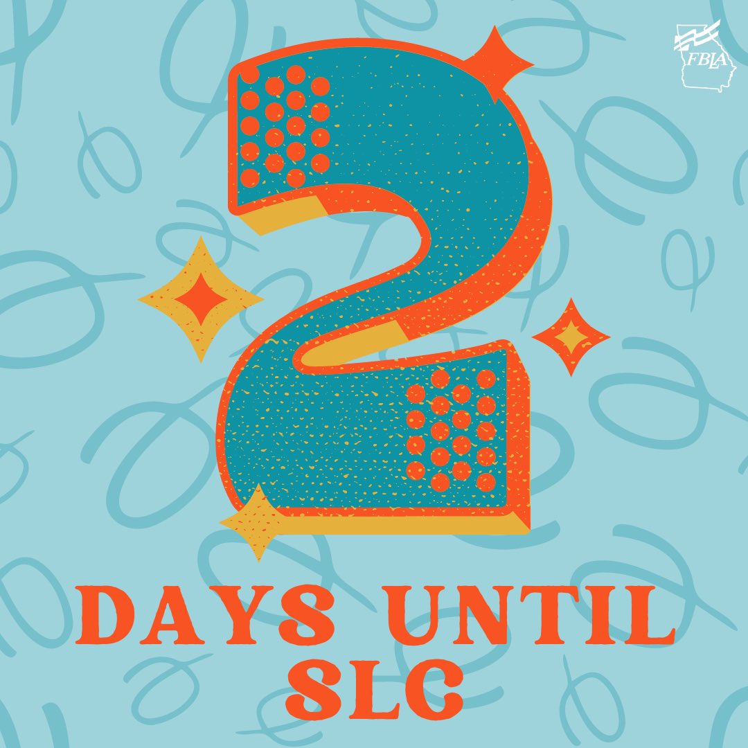 georgiafbla's tweet photo. Guess what’s on the day after TWO-morrow! That’s right: SLC is only 2 days away! #GAFBLASLC https://t.co/jGbZZ6NM84