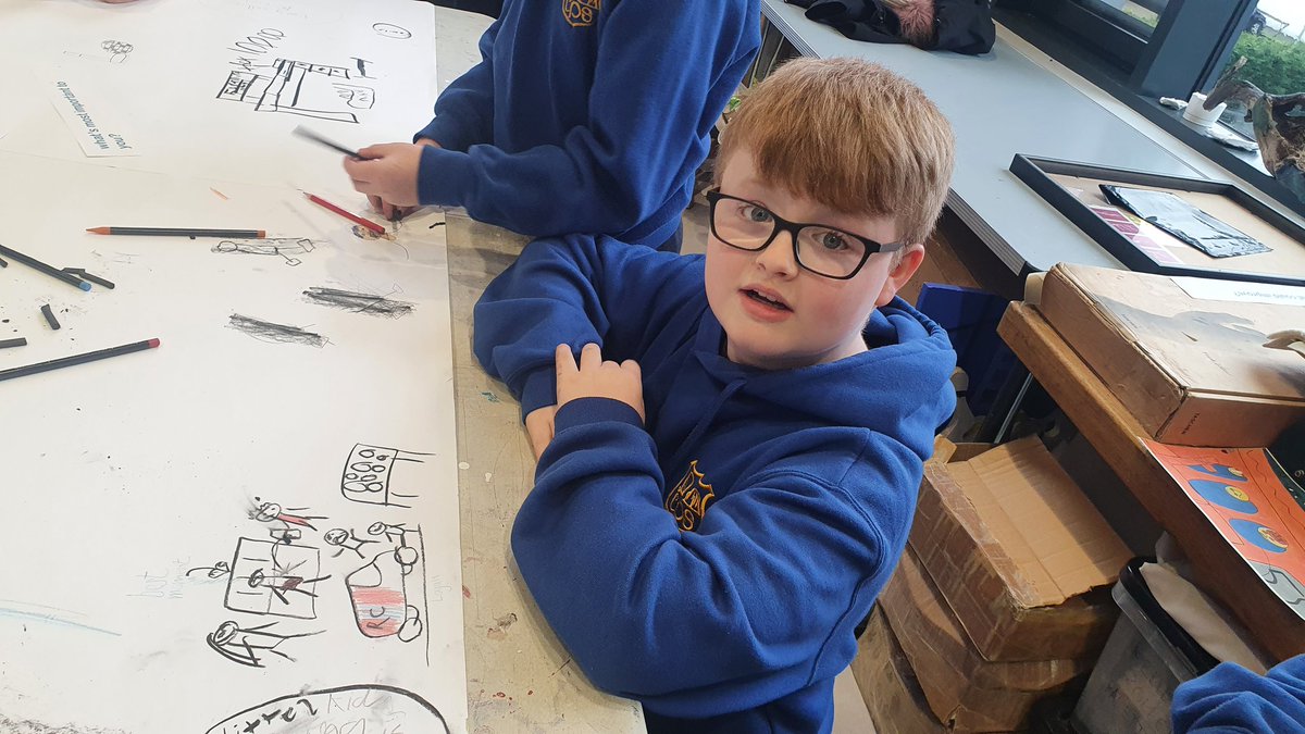 MissW__'s tweet photo. Our Primary 7s had a great day at @Room13Int today. It was great to get back in the studio with Richard. We were looking at how we would like to improve our local community and wider world. The children have some wonderful ideas. #Globalcitizens @Caol_Primary https://t.co/D40lYZwSjh