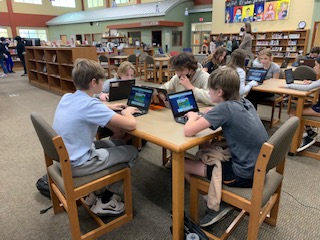 GorzyckiLibrary's tweet photo. Looking forward to Spring Break, so we decided to "Break Out" of these Spring-themed BreakoutEDU digital games.  @breakoutEDU @GMS_DrMitchell 
Love hearing kids yell out, "I got it!"  #AISDproud https://t.co/aNWJPE3erE