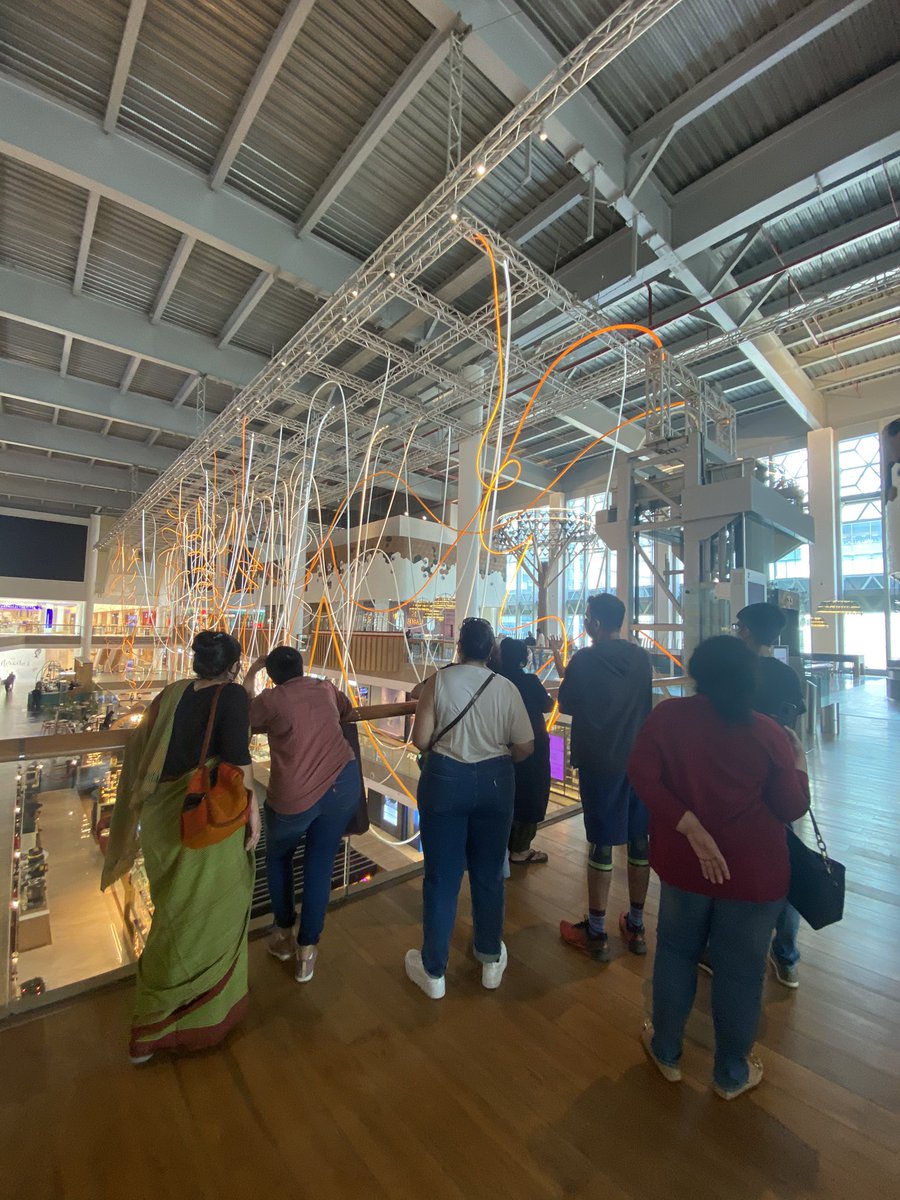 Mesmerised by @grimanesaamoros’ monumental installation + excited to announce our next behind-the-scenes, just before-the-mall-really-opens, walk of the public art programme at #makermaxity & Jio World this Saturday! Join us in BKC! Tickets - artwalksmumbai.in/walks