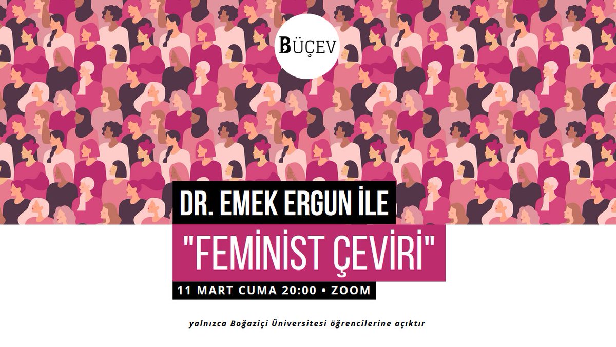 bounceviri's tweet photo. 11 Mart Cuma günü saat 20.00'de UNC Charlotte Kadın Araştırmaları Bölümü ve Global Araştırmalar Bölümü'nde yardımcı doçent olarak çalışan Dr. Emek Ergun ile feminist çeviri üzerine yapacağımız söyleşiye hepinizi bekliyoruz. Etkinlik gününde Zoom linkini ileteceğiz, kaçırmayın!✨ https://t.co/3ytmyduxgT