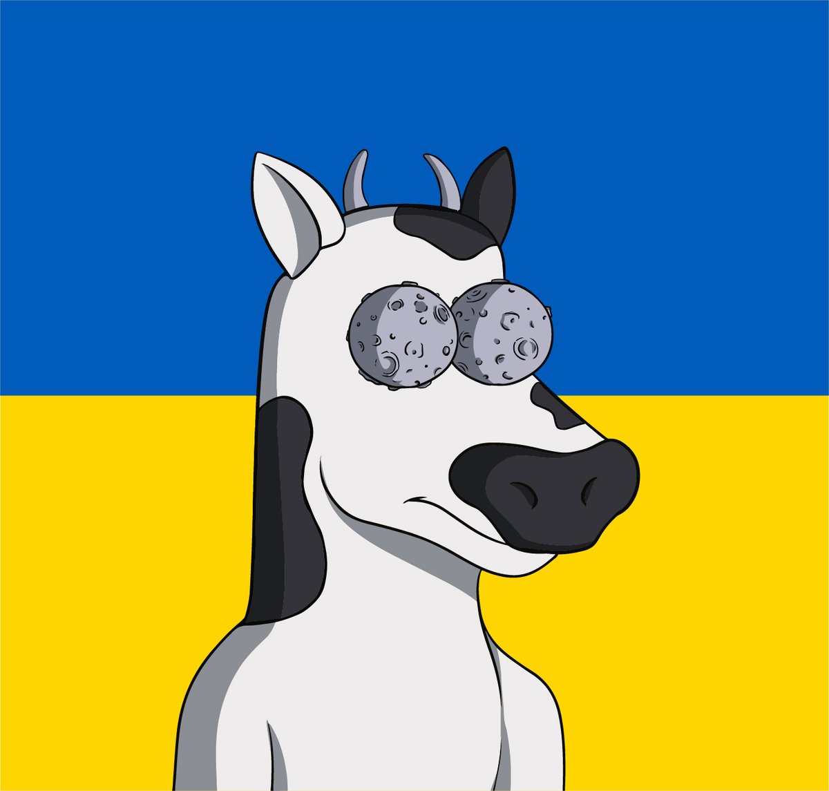 CosmicCowsNFT's tweet photo. Everyone is aware of what is currently happening in our world, even if it doesn't seem real. It's been 2 weeks since the invasion of Ukraine started.

Auction starts at 12pm MT with 10% of the final selling price being donated to Ukraine relief efforts. 🇺🇦

#NFTdrop #NFTProject https://t.co/ZyTVJipRp7