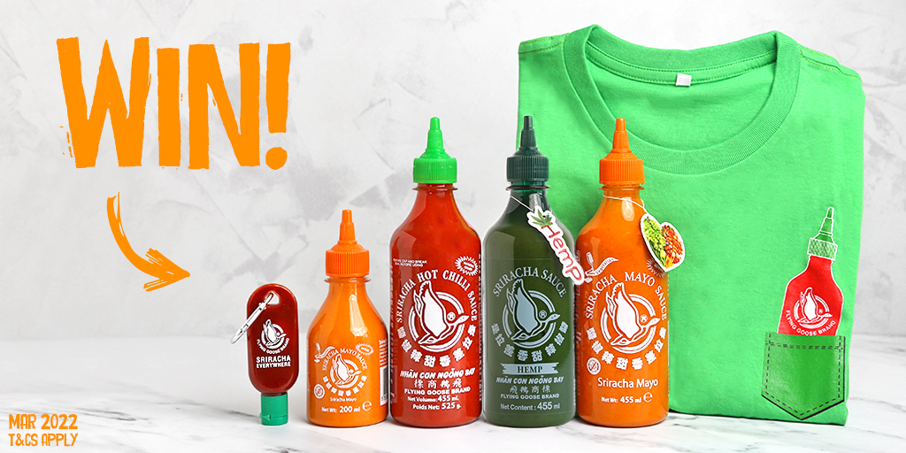Sriracha_FG's tweet image. It's #WinitWednesday! You know what that means... FOLLOW &amp;amp; RT for your chance to #WIN this bundle of Flying Goose Sriracha goodness, including Sriracha Hemp! 🍃

#Competition #Giveaway