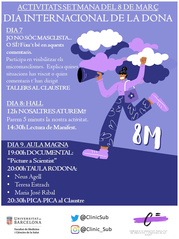 Mar Puigdellívol Canyadell (@marpuigde) on Twitter photo En breus, a la <a href="/UniBarcelona/">Universitat de Barcelona</a> , <a href="/CampusClinicUB/">Campus Clínic UB</a> , la <a href="/ClinicSub/">Subcomissió d'Igualtat Campus Clínic</a> hem preparat la projecció del documental "Picture a Scientist"! Seguit d'una taula rodona que pot ser molt enriquidora! I, per descomptat...una mica de pica-pica 😉
No us ho perdeu! Salut i endavant! 💪 En breus, a la <a href="/UniBarcelona/">Universitat de Barcelona</a> , <a href="/CampusClinicUB/">Campus Clínic UB</a> , la <a href="/ClinicSub/">Subcomissió d'Igualtat Campus Clínic</a> hem preparat la projecció del documental "Picture a Scientist"! Seguit d'una taula rodona que pot ser molt enriquidora! I, per descomptat...una mica de pica-pica 😉
No us ho perdeu! Salut i endavant! 💪