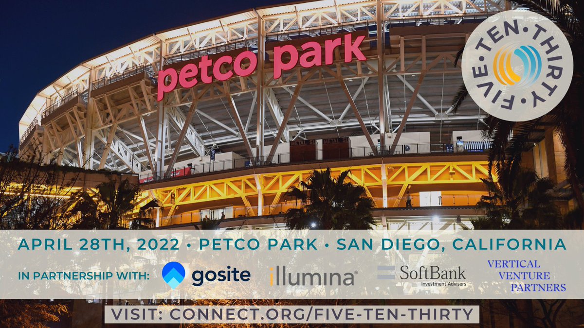 April 28th is the 1st San Diego Innovation Day - Celebrate at #FIVETENTHIRTY! 1500+ Attendees, 100+ Exhibitors, Class of 2022 Cool Companies, Games, Art, Pad Squad, and More! 

🎟️  Learn More &amp; Register
connect.org/five-ten-thirt…