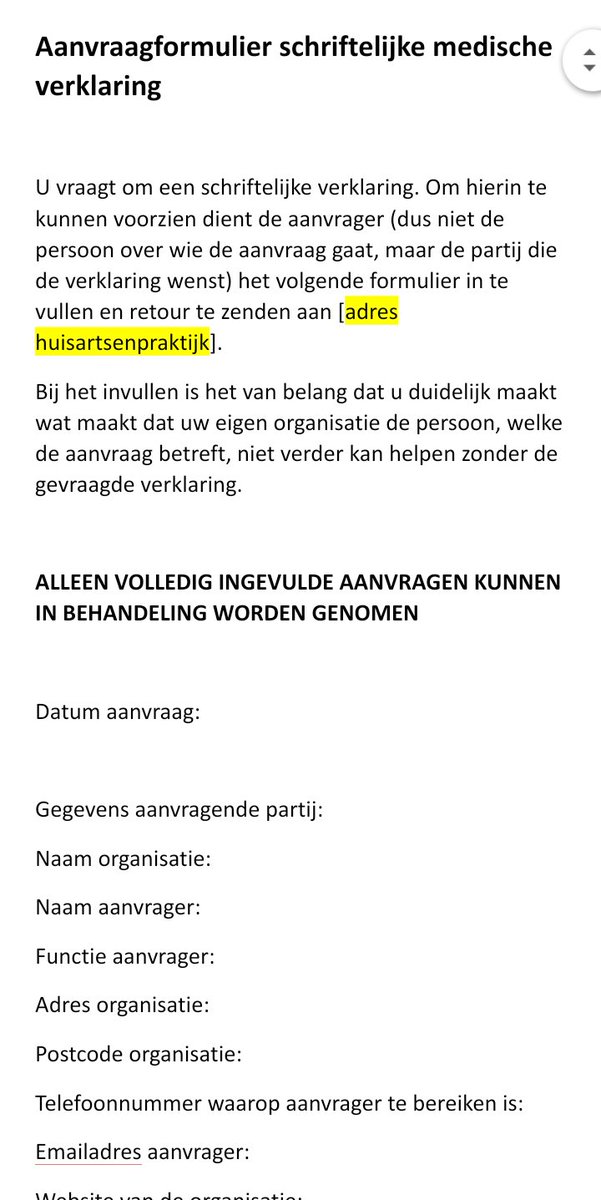 derkrunhaar's tweet photo. Huisartsen slaan terug met bureaucratie: we kunnen de aanvragende instantie niet helpen aan een schriftelijke verklaring zonder dat deze instantie vooraf deze schriftelijke verklaring invult. (Via @DokterRins) https://t.co/2vC2orfaKo