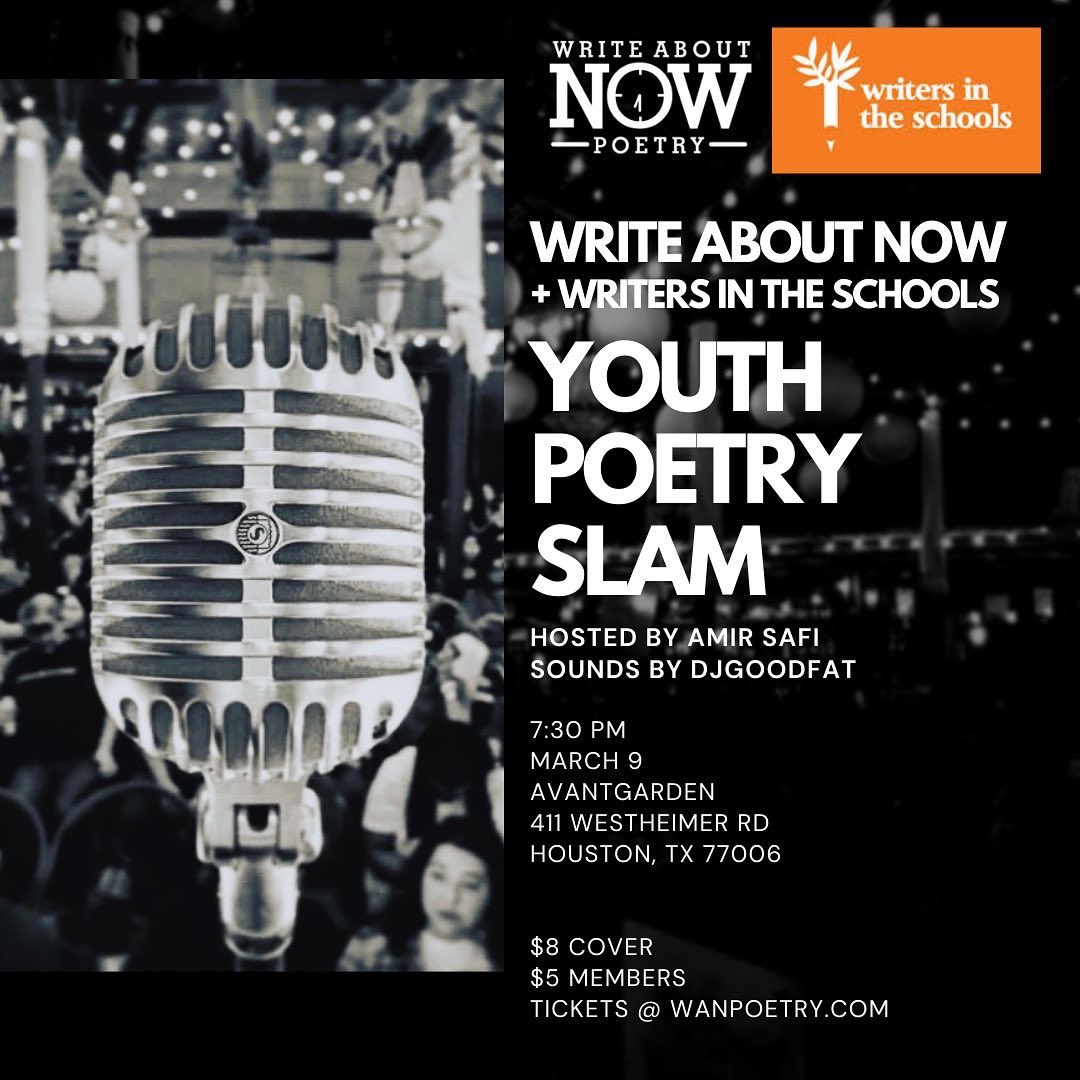 wanpoetry's tweet photo. Be the support for the kids that you wish you had growing up! We are partnering with @witshouston to host a youth poetry slam tonite! For tix + more info ►► https://t.co/iqYzh18Hq1 https://t.co/eAHjBTzc0u