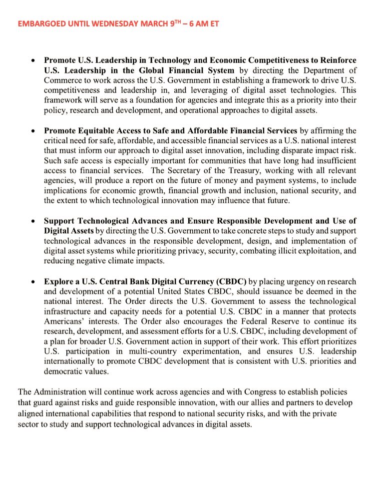 josephlovesAZ's tweet photo. Today President Biden dropped his EO outlining the U.S. government regulatory strategy on cryptocurrency and innovation. Policy to be forged over the coming months. By the way...that U.S. CBDC is coming.
#cryptocurrency #digitalassets #blockchain #stablecoins #CBDC #futureofmoney https://t.co/U39B8Y2ZP1