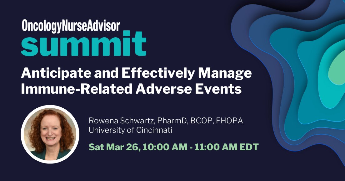 OncNavSum's tweet photo. This session, led by Rowena Schwartz, PharmD, BCOP, FHOPA, will offer perspectives on adverse events associated with various immunotherapies used in the treatment of cancer and strategies to manage and mitigate them. Register for the #ONASummit today!

https://t.co/SdmluIwFiS https://t.co/BXmHYgLCfC