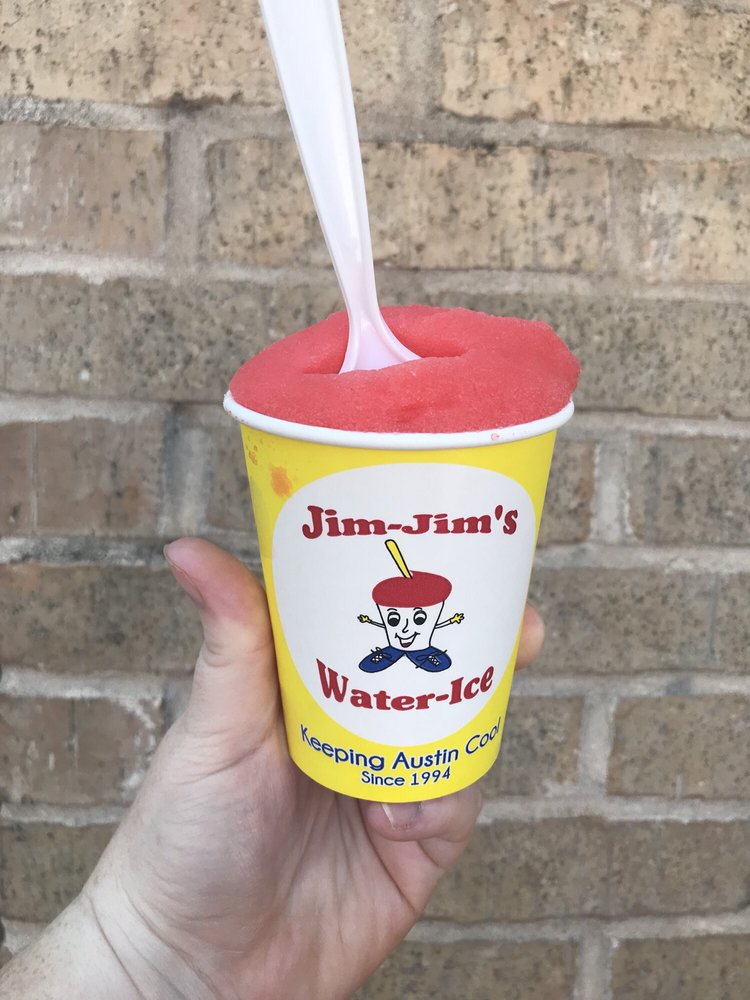 yelpaustin's tweet image. &quot;I just love me some @jimjimswaterice! It&apos;s a staple in Austin, and it&apos;s a go-to on 6th Street...the product is always quality...And the customer service always friendly. It&apos;s the best damn Italian ice in town, hands down.&quot; - Chris M in a Review of the Day bit.ly/JimJimsROTD