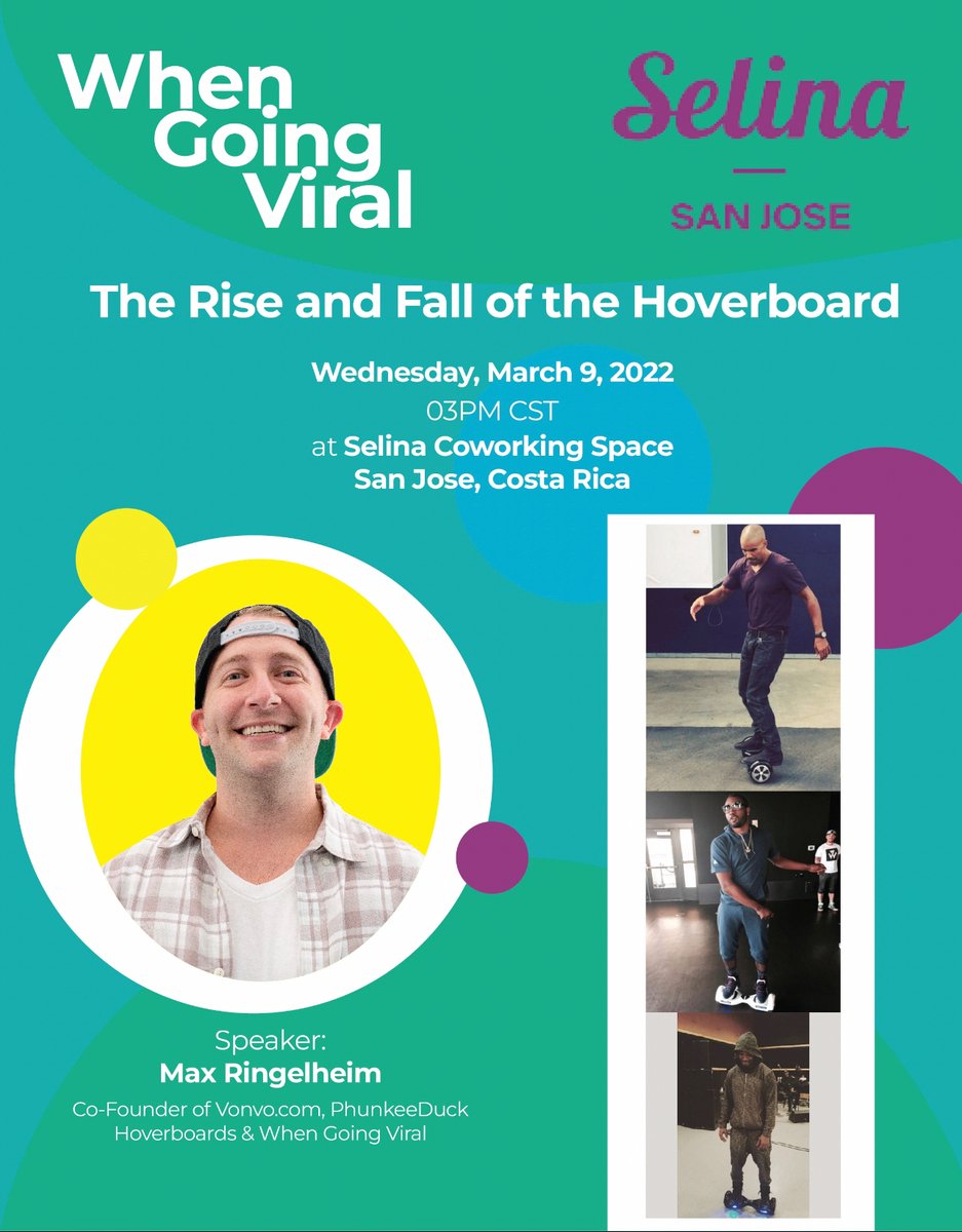Keeping the international speaking train rolling today! Excited to have our founder <a href="/maxringelheim/">Max Ringelheim</a> share our Hoverboard story today <a href="/SelinaHotels/">Selina</a> in San José Costa Rica! 🎤💪🇨🇷
