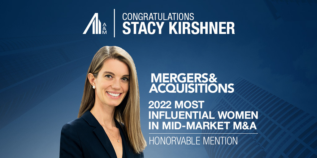 PaulAversano's tweet photo. Biggest congrats to our @AlvarezMarsal Global #TransactionAdvisory Group’s MD Stacy Kirshner for being listed in @TheMiddleMarket’s 2022 Most Influential Women in Mid-Market M&amp;A! https://t.co/DZzbP5wep6 #MnA #WomeninBusiness #WomenLeadership #WomeninFinance https://t.co/UxIAuPGOs6