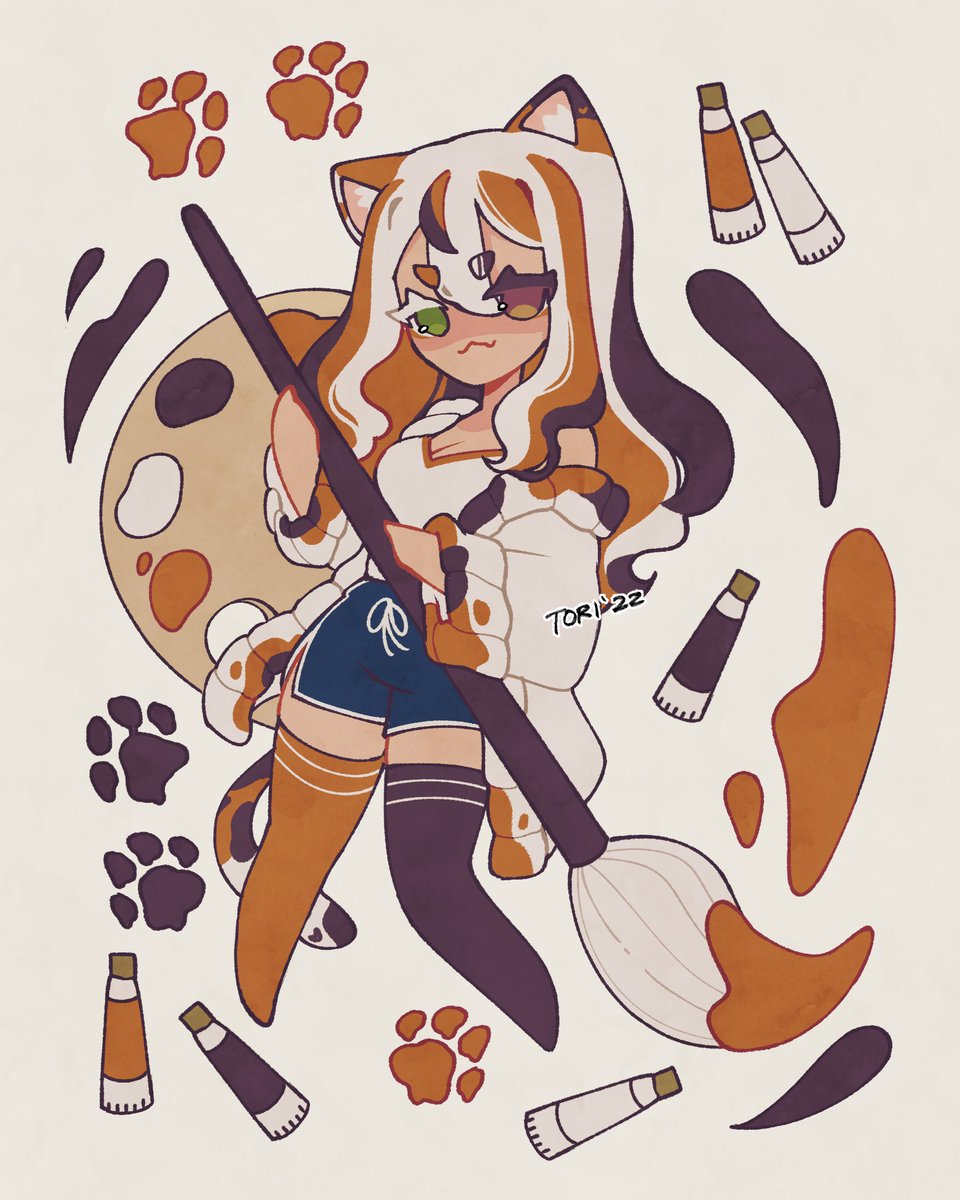 Toriidoki's tweet photo. messy calico !! https://t.co/uwiQhnTFHQ