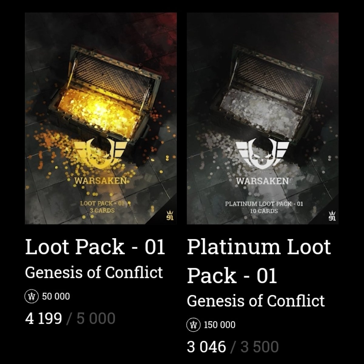 TheWarsaken's tweet photo. “Loot Pack Legends” Day 4! 🔥

💥 #Warsaken have already sold more than 16% of 🌟Loot Packs🌟 and more than 13% of 💎Platinum Loot Packs💎 during the “Loot Pack Legends” event!

💸 Share your Loot Packs pulls with us on social media and win big prizes!
https://t.co/b014ecYTRn https://t.co/4MOZXLuHin