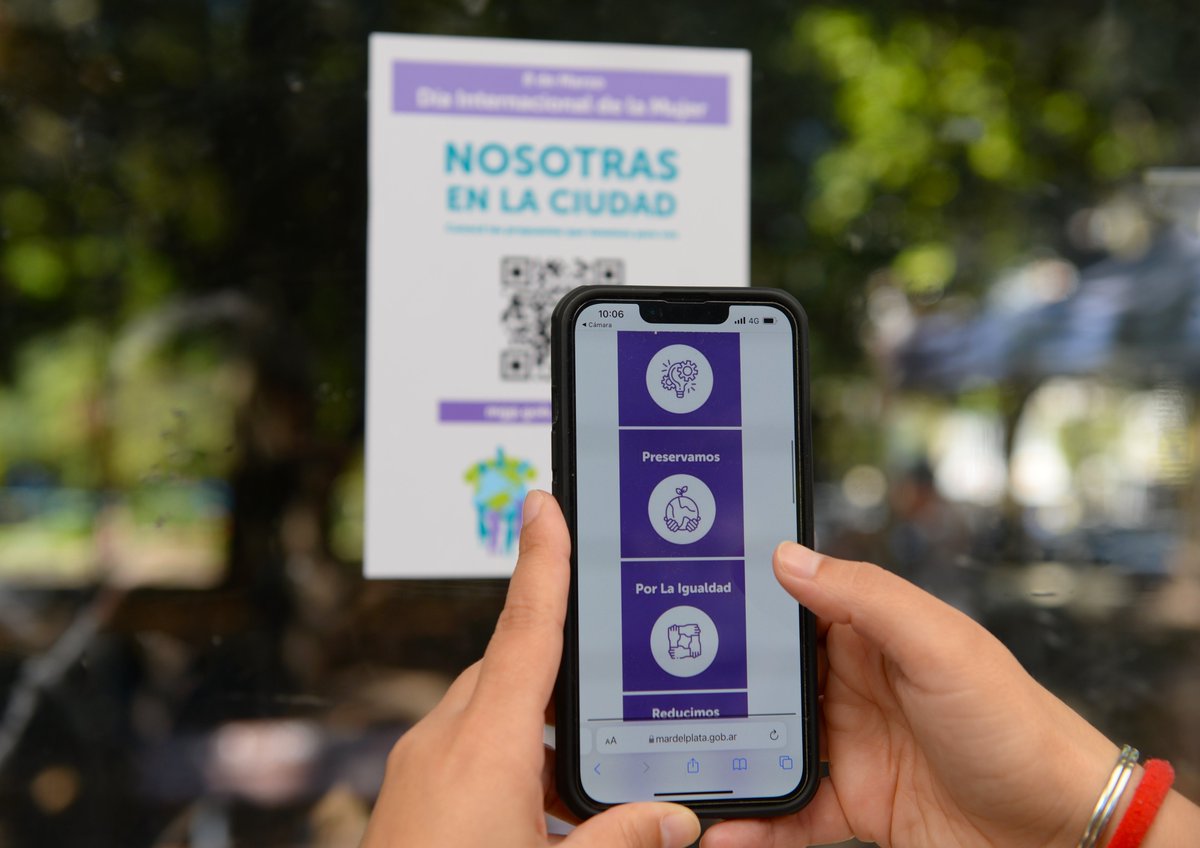generomgp's tweet photo. Compartimos una nueva conmemoración por el Día Internacional de la Mujer. 
Por la mañana presentamos el Código QR "Nosotras en la ciudad", que fue instalado en puntos estratégicos y que permite acceder a un portal con todos los servicios que el municipio ofrece a las feminidades. https://t.co/vxLoSWVpPT