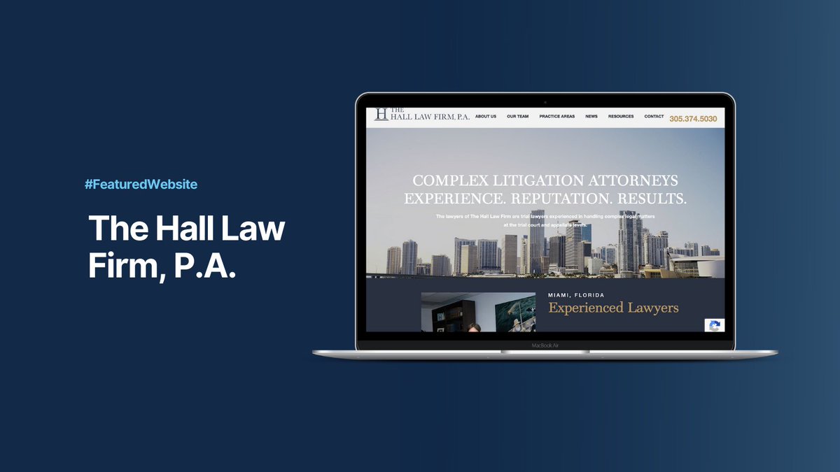 Law_Firm_Sites's tweet photo. Today’s #FeaturedWebsite is The Hall Law Firm, P.A. located in Miami, Florida. We love the calming and cohesive look of this site.
This screenshot does not do the website justice! Be sure to check out the rest of their site here: https://t.co/VGIW2KKM8r
#WebDesign #Lawyer https://t.co/FVLvr1giZS