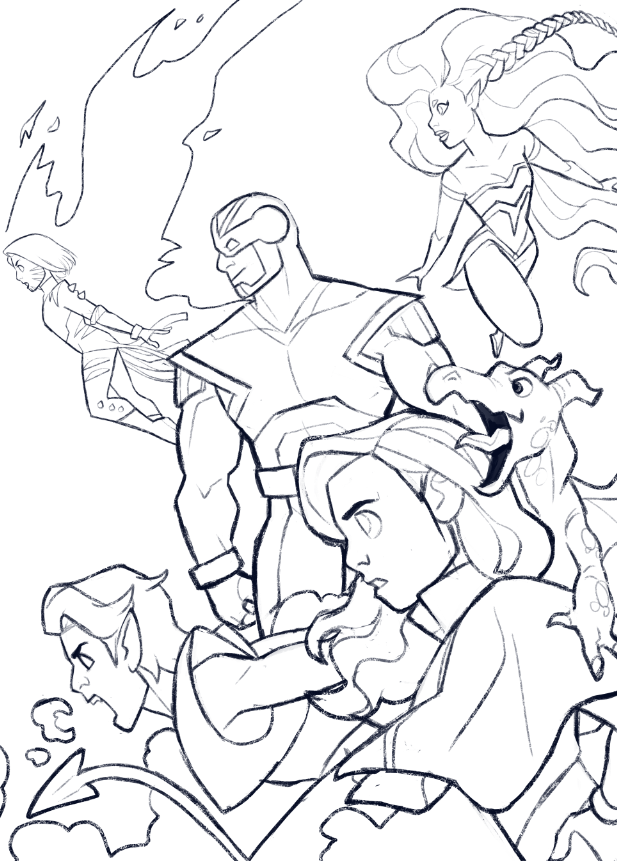 yay the sketch is done! 
finally a new art post😭 
