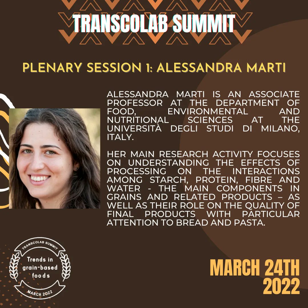 biochemcore's tweet photo. Trends in grain-based foods

March 24th
Plenary session 1: Alessandra Martí: Sprouting under the spotlight

*Each section of the congress will have a keynote presented by highly experienced scientists in the field* https://t.co/H94HidK4r8