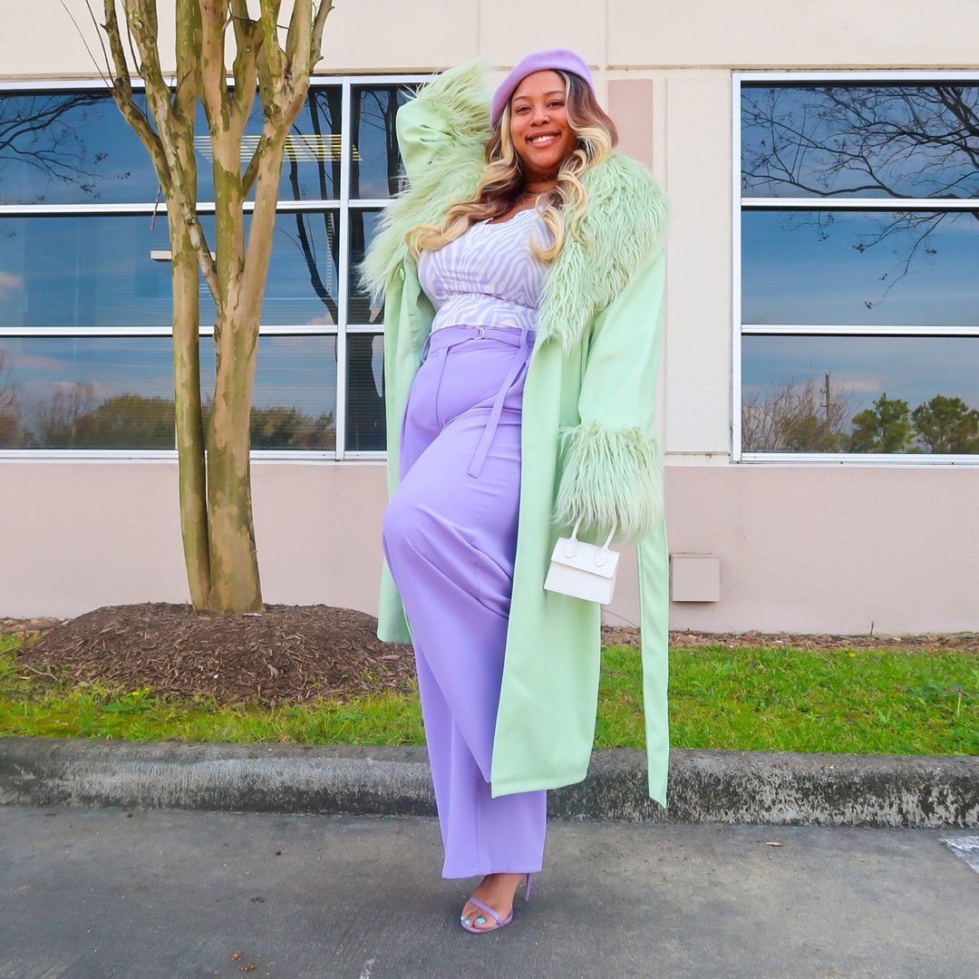 Shesimplychic's tweet photo. The sweetness of the lilac shirt in contrast to the mint green coat is a perfect mix. Shirt from @romwe_fun use
Baraka15A, For an extra 15% off
.
.
📸: @kovu057
.
.
#ROMWEAnimeluv #ROMWEKawaiiluv #stylehasnosize #bbw #thickhouse #fullfigurefashion #xoq #webbw_ #bbwgirlsgram # https://t.co/5EPqGOop6A