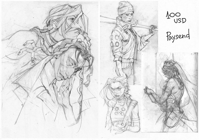 Hi!! I'm opening sketch commissions again, 8 more slots, payment through paysend, please DM if you are interested! 