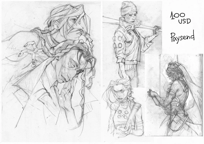 Hi!! I'm opening sketch commissions again, 8 more slots, payment through paysend, please DM if you are interested! 