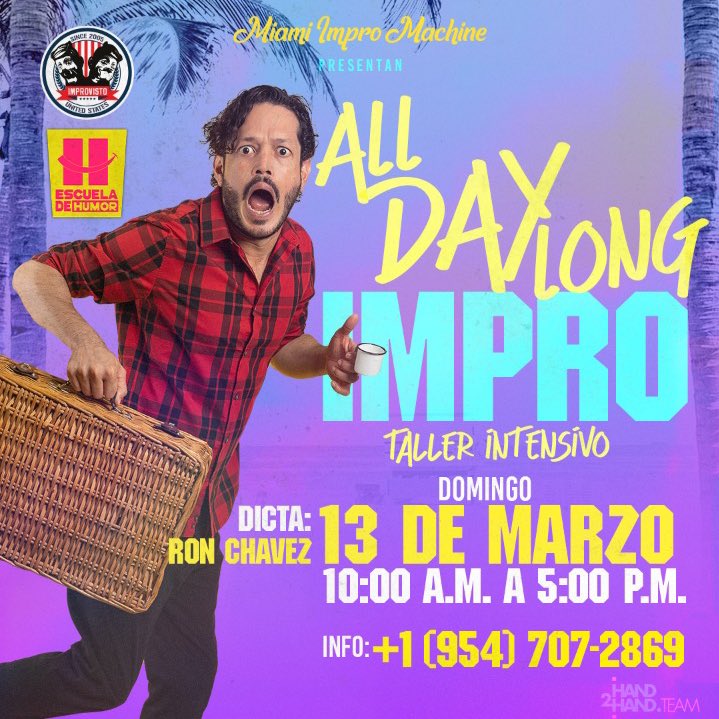 ronchavezreal's tweet photo. Con la #impro desarrollas tus #softskills, mejoras tu comunicación efectiva y explotas al máximo tu creatividad.
Este domingo 13 de marzo tengo un #taller intensivo que te dejará 🤯
Y si no me creen... pregúntenle a @EuSiso
#LaImpro #Miami #Comedy #Improv https://t.co/zOFR8fZKzj