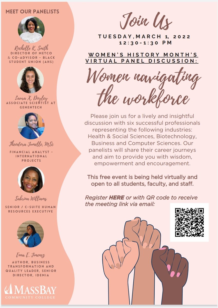 ArlingtonMAPS's tweet image. #ArlingtonMA On March 1, Richelle Smith, METCO Director, had the wonderful opportunity to serve as a Panelist for the Massachusetts Bay Community College #WomensHistoryMonth Virtual Panel Discussion of Women navigating the workforce!