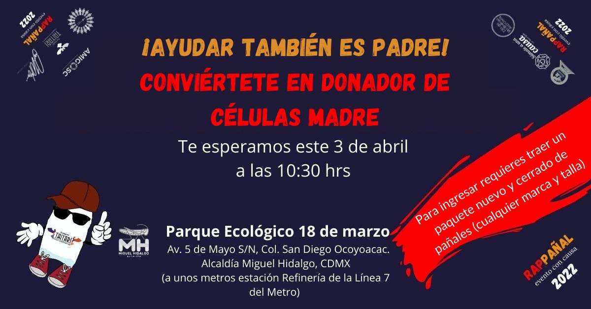 fundataiyariac's tweet photo. #Rapea a favor de la salud este 3 de abril, donde además de ser parte del concierto, colaborar con la colecta de pañales, podrás ser parte de los donadores altruistas de células madre.
Te esperamos.
#YoIncluyo #sinetiquetas #LaUniónHaceLaFuerza https://t.co/YkjA2dGanI