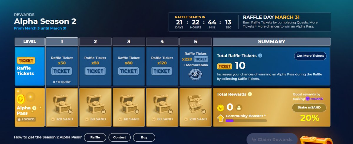 tarkusbir's tweet photo. @TheSandboxGame I just participated in the daily #SandboxAlphaS2Contest for a chance to earn up to 1,000 $SAND! Starting March 9 -  Show your Raffle Tickets. Check out my screenshot below! 👇 #SandboxAlphaS2 https://t.co/LNoTwWtiMN