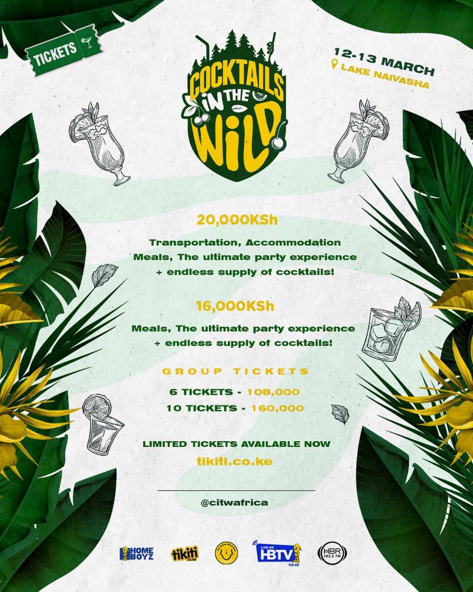 LCollective_Ke's tweet photo. The ultimate party experience is here! Ready for Cocktails in the Wild? Check out the posters for more details! https://t.co/JQzqHKpEAs