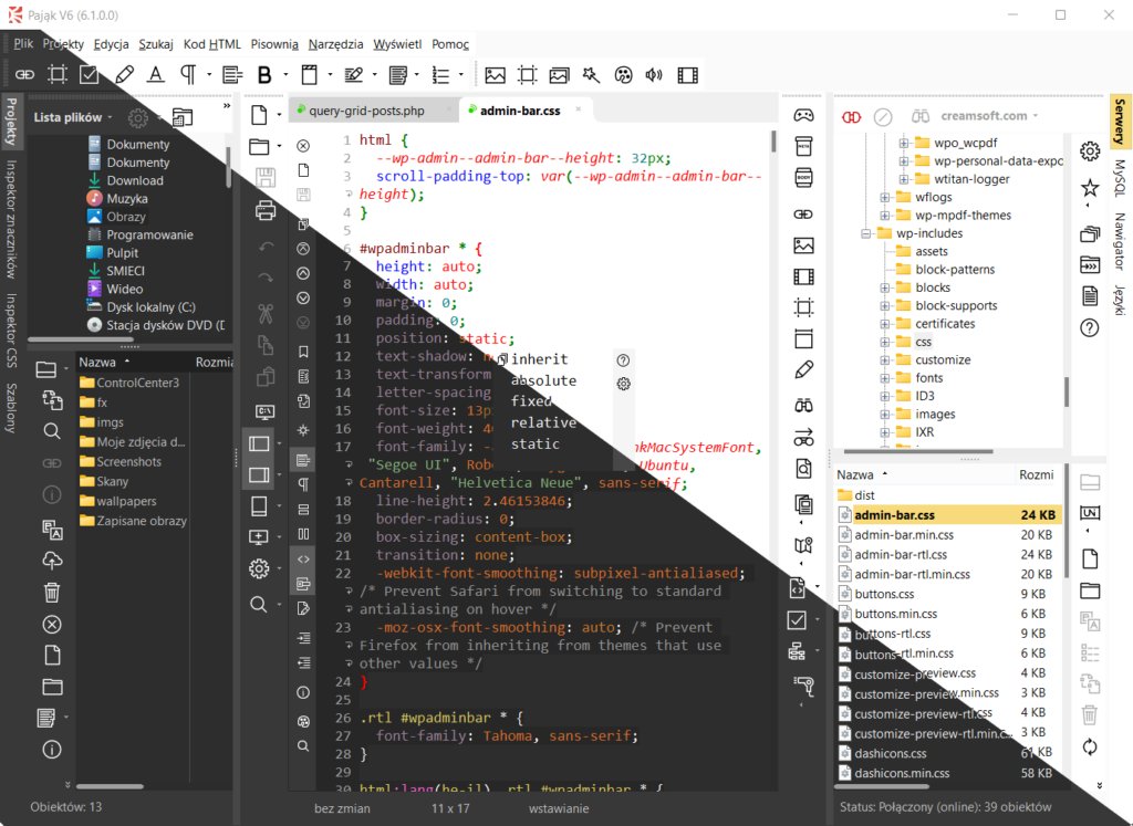 creamsoft's tweet photo. Nowy #pająk  W tej wersji dostosowanie do Windows 11, jak również pełne wsparcie #darkmode. Oczy podziękują 🙂 Ważną nowością jest również przepisany moduł zakładek. Poniżej prezentuję pełną listę zmian i zapraszam do pobrania nowej wersji ze strony #pająk https://t.co/8CkIr5xl3v https://t.co/nezSI409xt