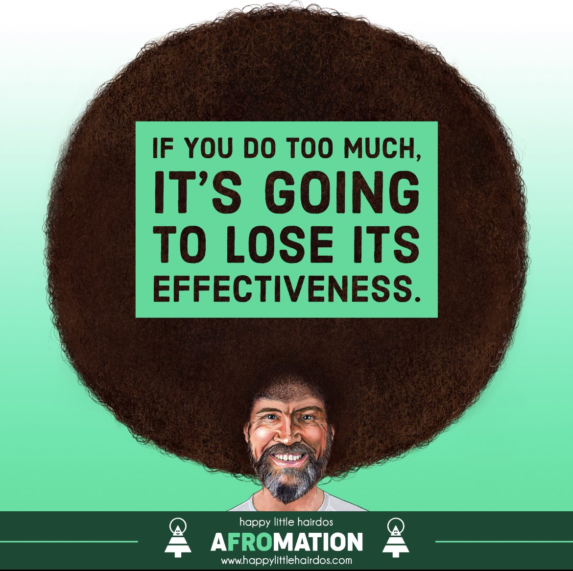 millionbobmarch's tweet image. If you do too much, it’s going to lose its effectiveness! 🌲🖼🎨❤️🌤💯 #dailyaFROmation #bobross