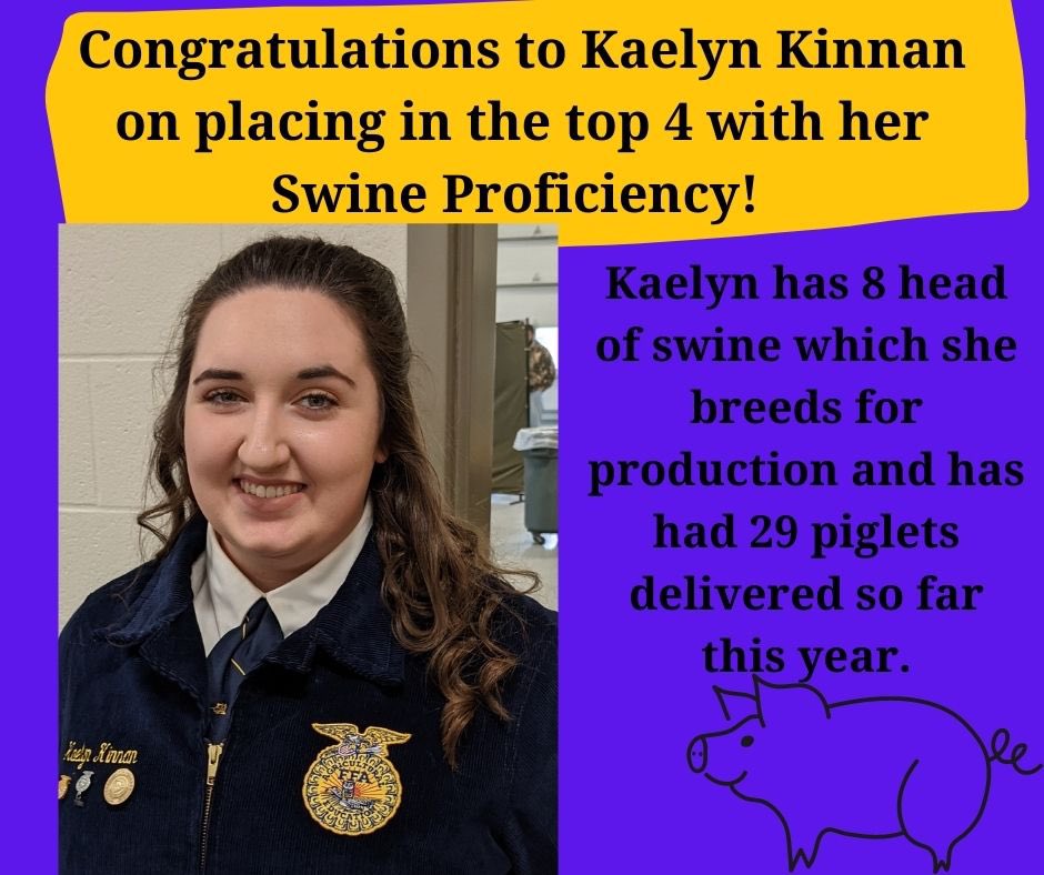 LCFFA1's tweet photo. Congratulations to Kaelyn Kinnan on placing in the top four in the swine proficiency category for the state of Ohio!  #Positivelylc #OhioFFA #LCFFA https://t.co/We9qscyCdG