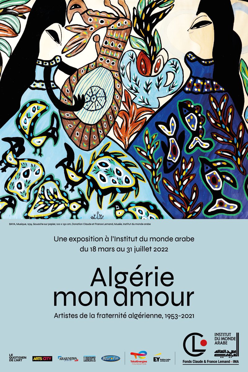 LivyEtoile's tweet photo. Les expositions se croisent à l’@imarabe dans une pluralité attrayante !
#JuifsdOrient clôt dimanche la trilogie des religions monothéistes du monde arabe. https://t.co/cXCqXkZsAR
"Algérie mon amour" dévoilera le 18/03 le thème de la fraternité algérienne. https://t.co/chrVjRquAR https://t.co/weZtUURrYT