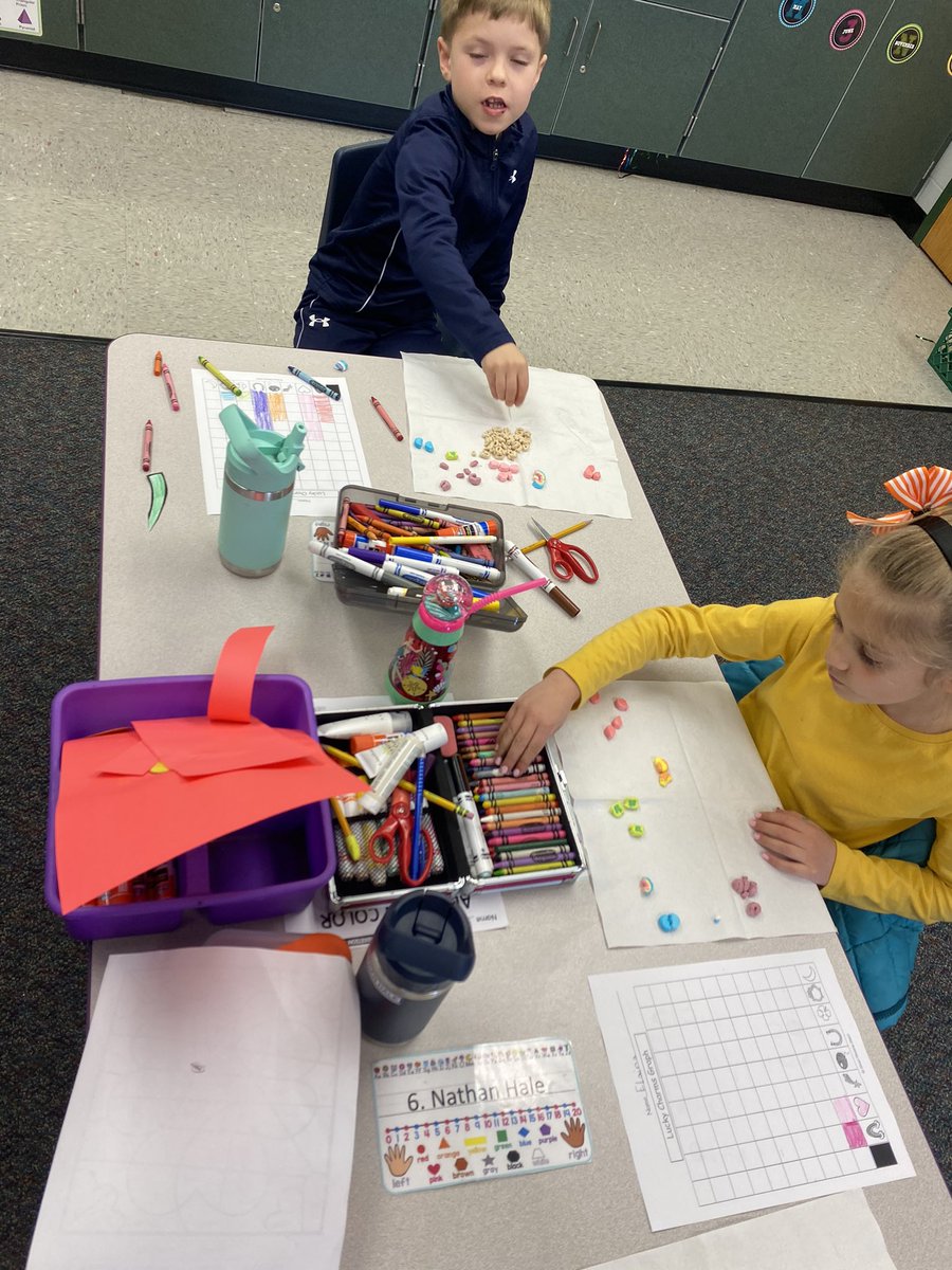 EmilyList7's tweet photo. We enjoyed our fun little math activity today with Lucky Charms! 🌈🍀 @USD449 https://t.co/JZsVq97eRX