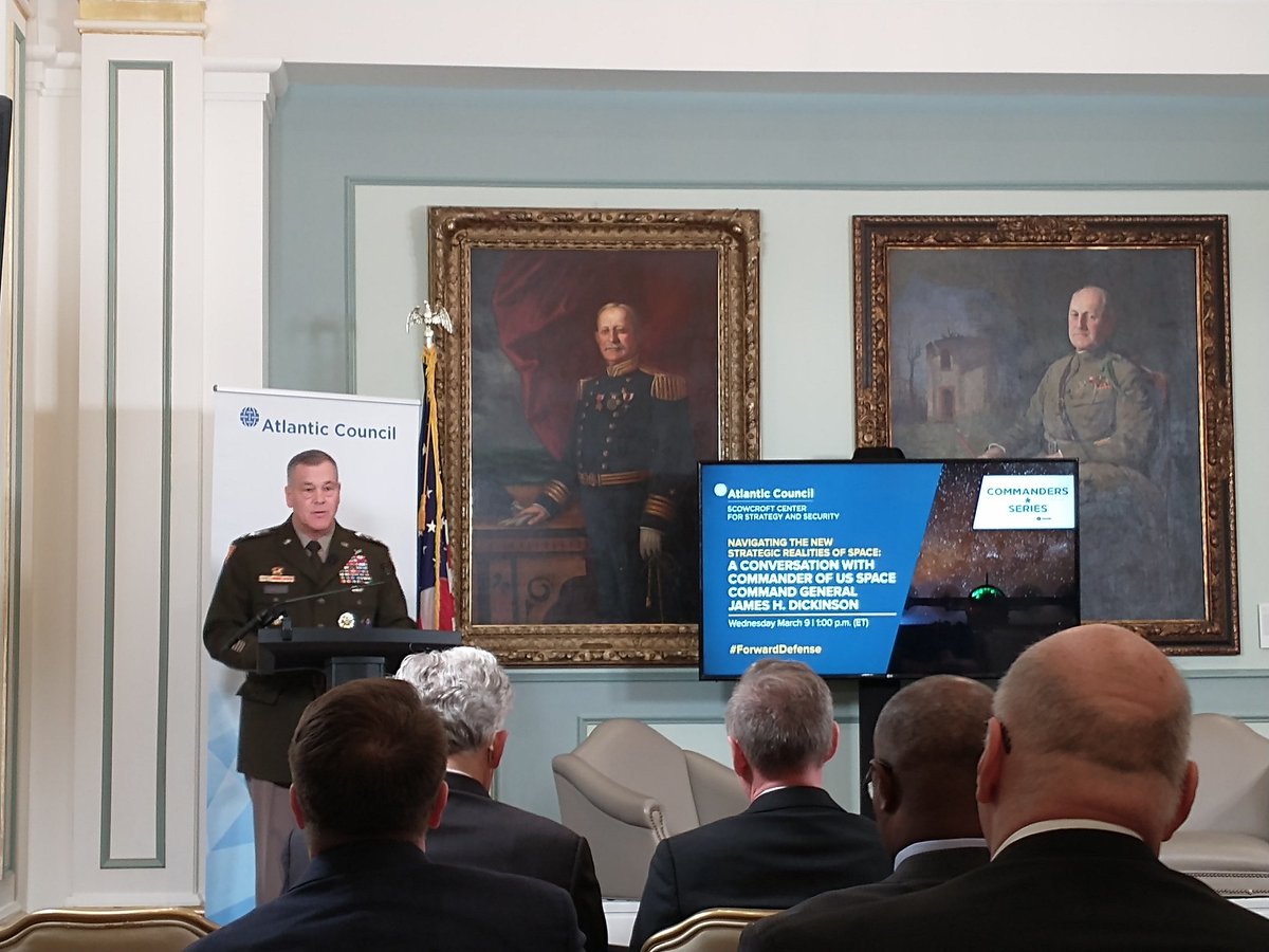 ChristianTrotti's tweet photo. @US_SpaceCom's GEN James Dickinson joins the @AtlanticCouncil and @ACScowcroft to discuss the future of space security #ForwardDefense https://t.co/8oNIXUqk7c